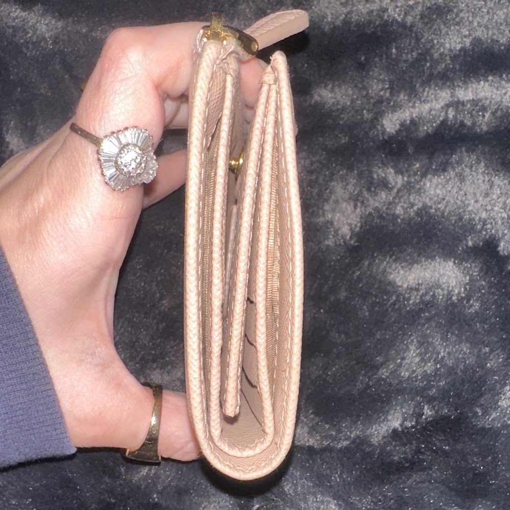 Prada Taupe Wallet with Gold Accents - Picture 9 of 10